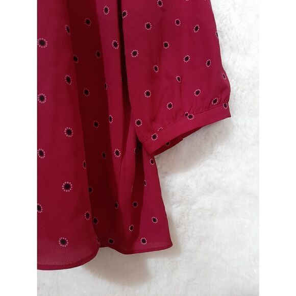 Elle Purple Polka Dot XXL Ruffle Blouse - Picture 3 of 5